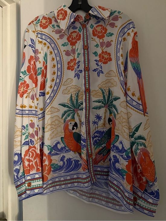 Rachel Zoe Jackets & Blazers - Women's Tropical Print Button-Up Blouse - Multicolor